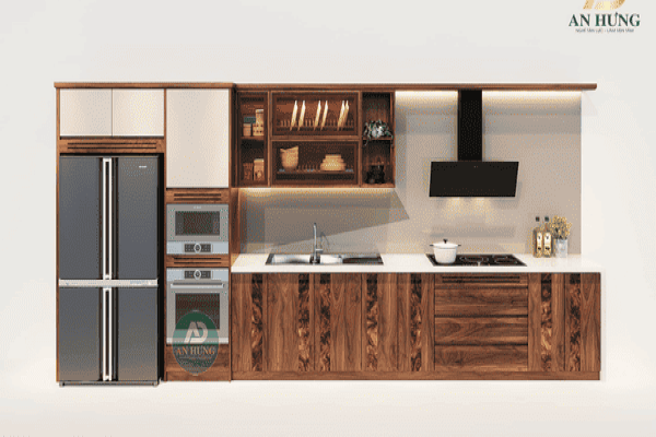 TỦ BẾP GỖ ÓC CHÓ