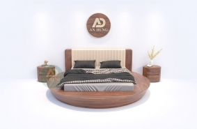 Giường ngủ gỗ óc chó hình tròn - FF31-1