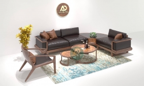 Mẫu sofa gỗ óc chó - AA45-4