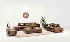 Mẫu sofa gỗ óc chó mới 2022 - AA47-2