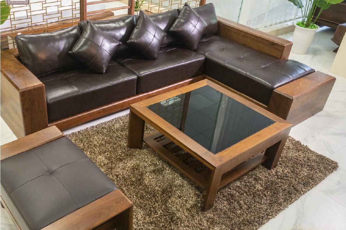 Sofa gỗ chữ L giá rẻ