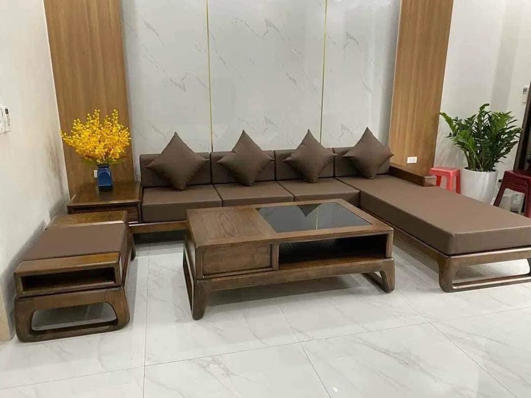 sofa gỗ chữ l giá rẻ