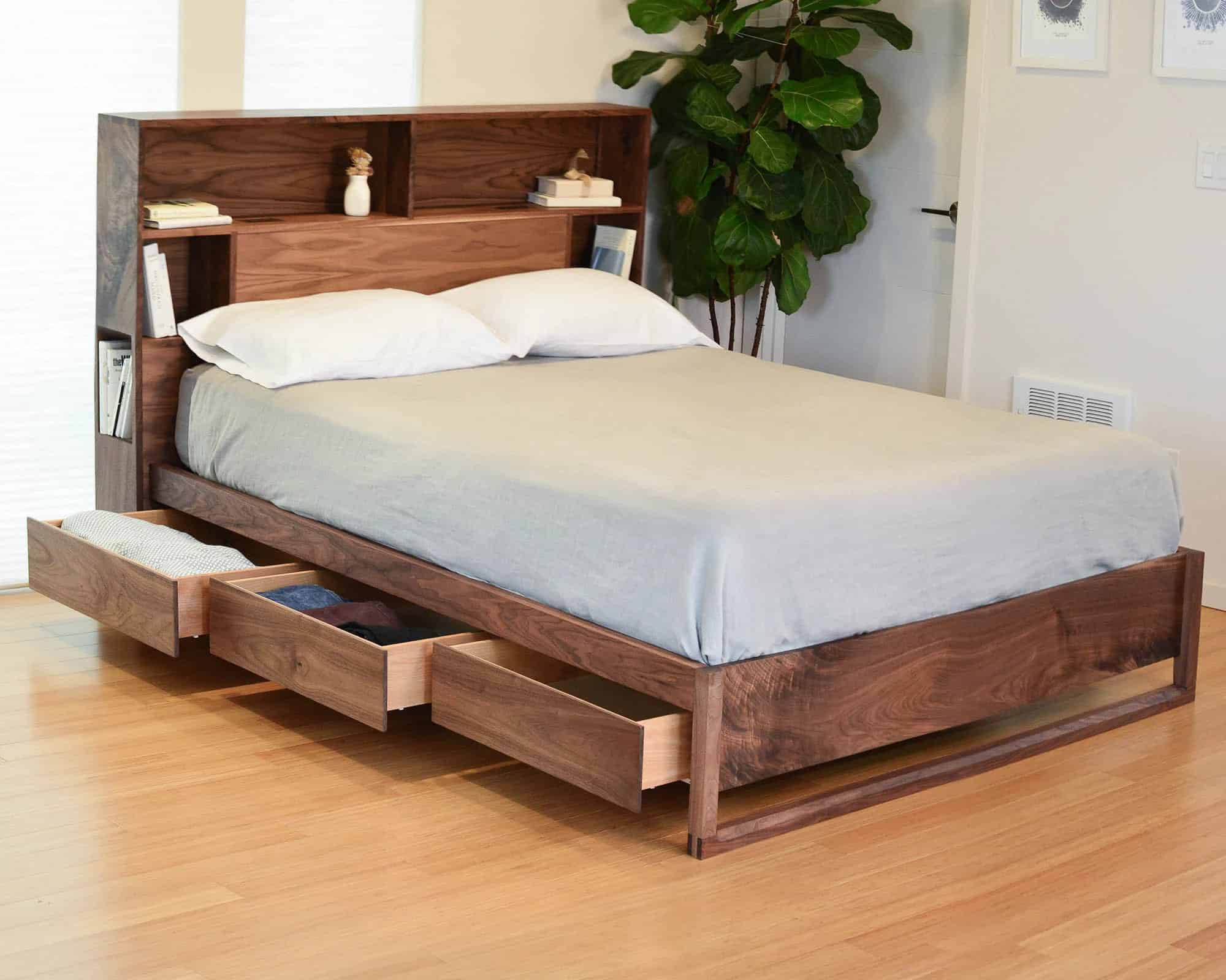 Giường ngăn kéo gỗ tự nhiên