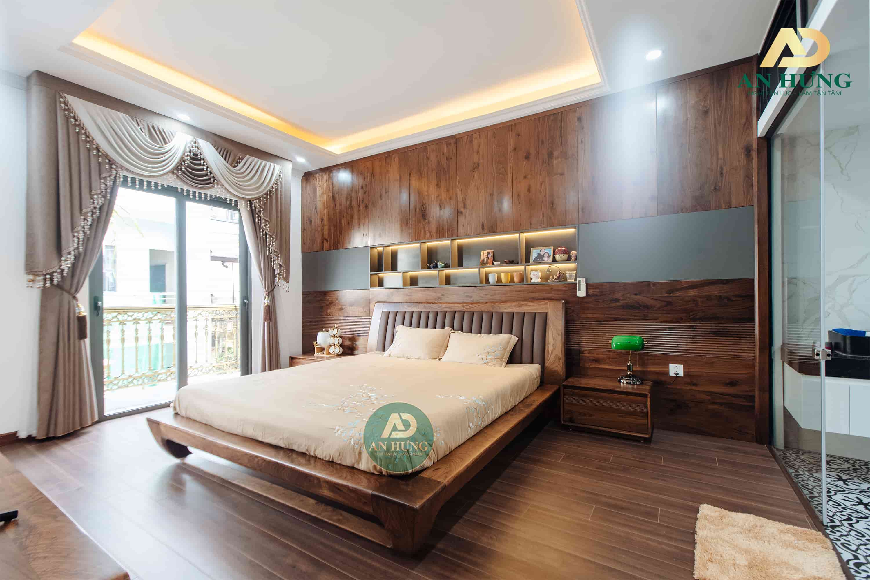 Giường gỗ óc chó là sản phẩm nội thất không thể thiếu trong không gian phòng ngủ