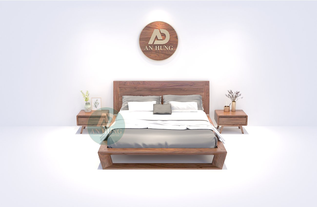 Thiết kế giường gỗ óc chó bền đẹp