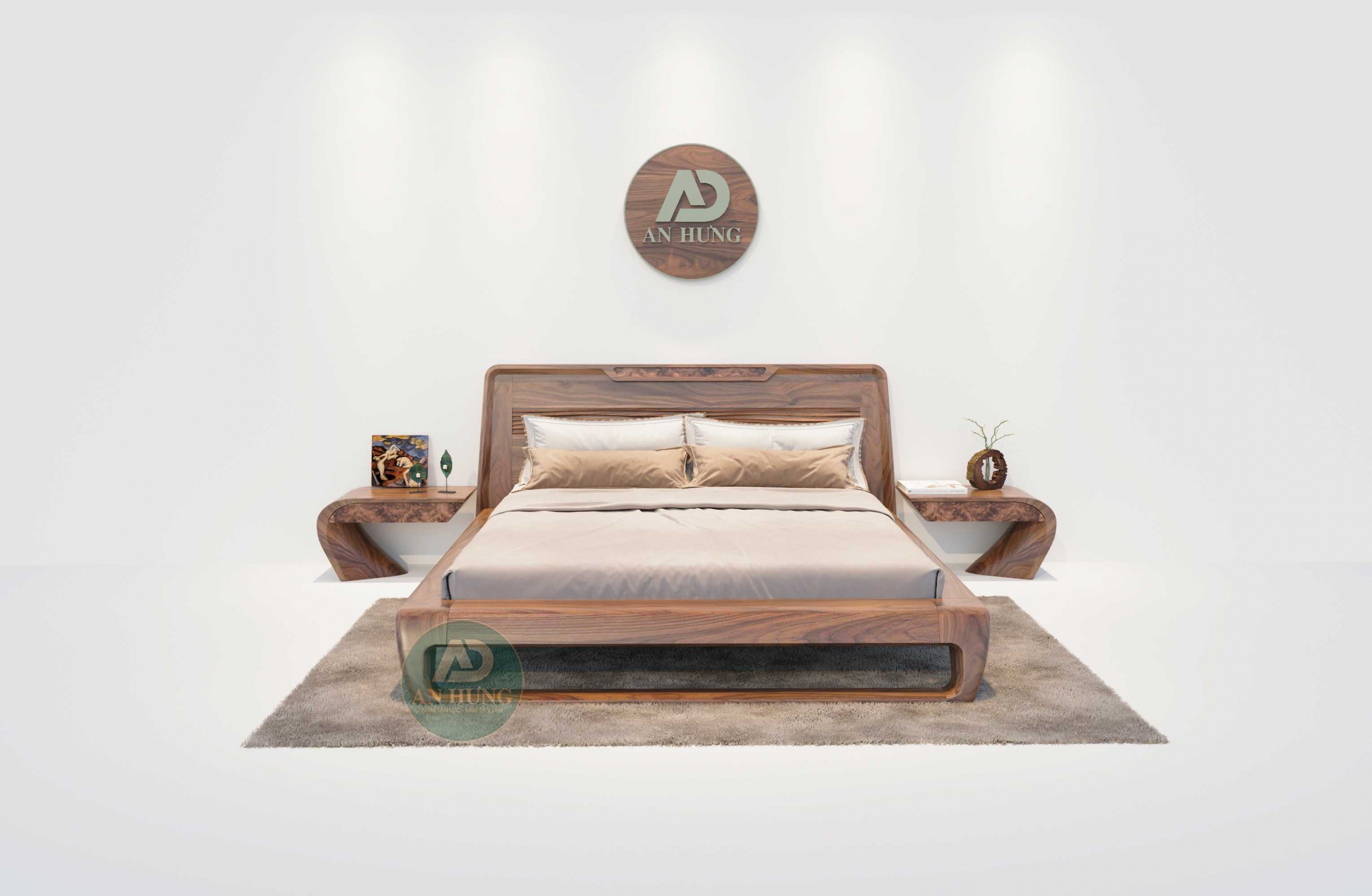 Giường ngủ gỗ óc chó - FF33