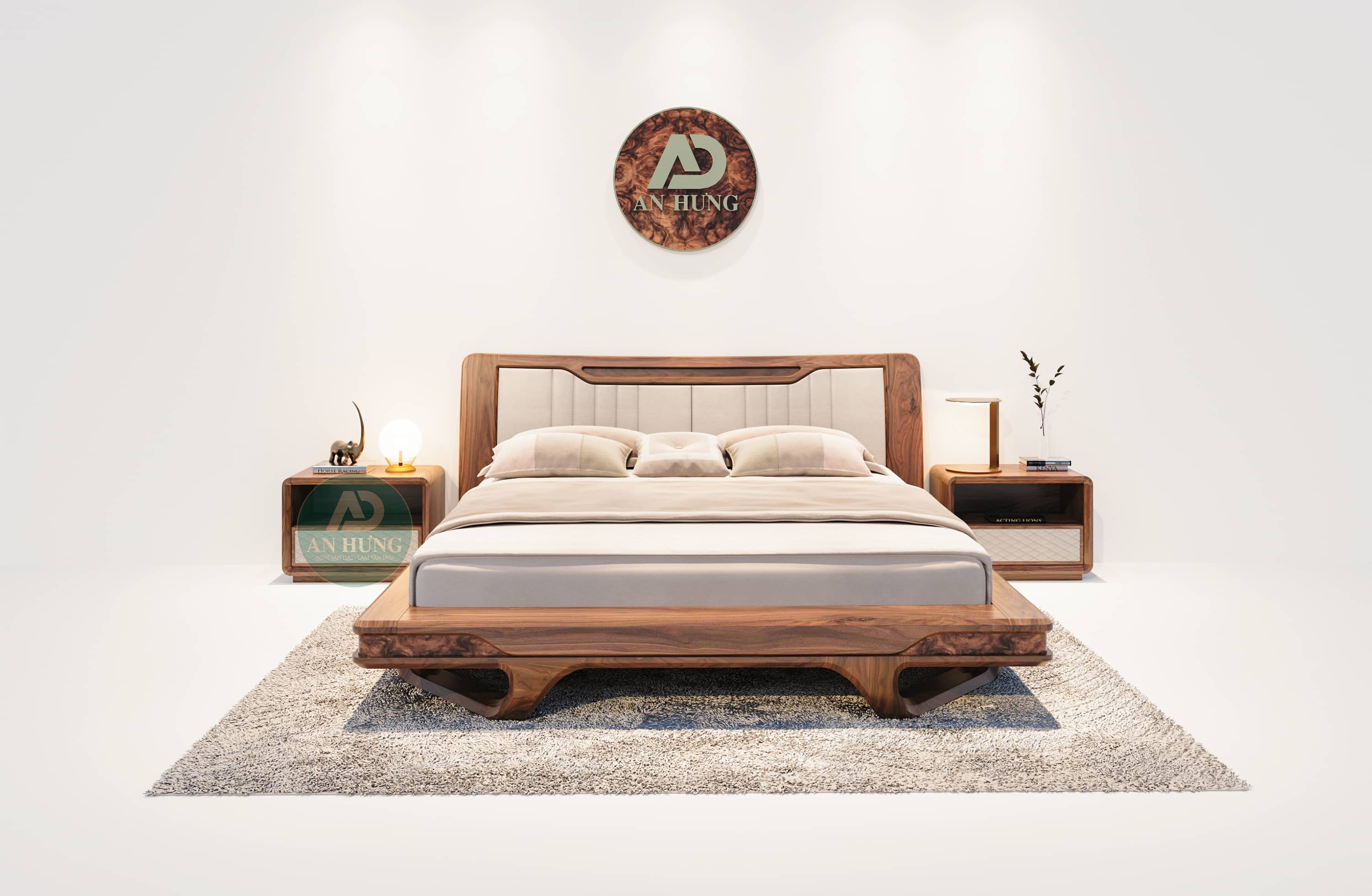 Giường ngủ gỗ óc chó cao cấp - FF40