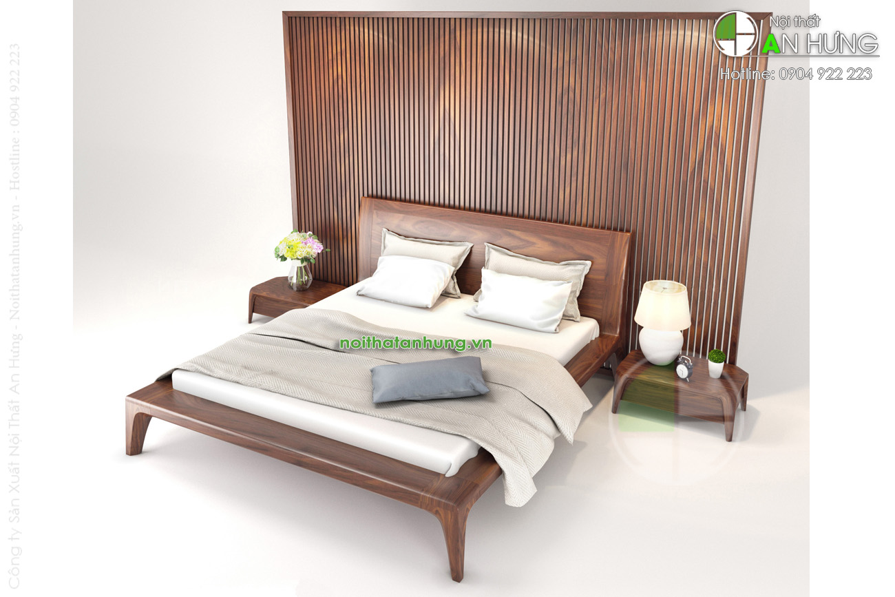 Mẫu giường ngủ đẹp gỗ tự nhiên là hài lòng khách hàng