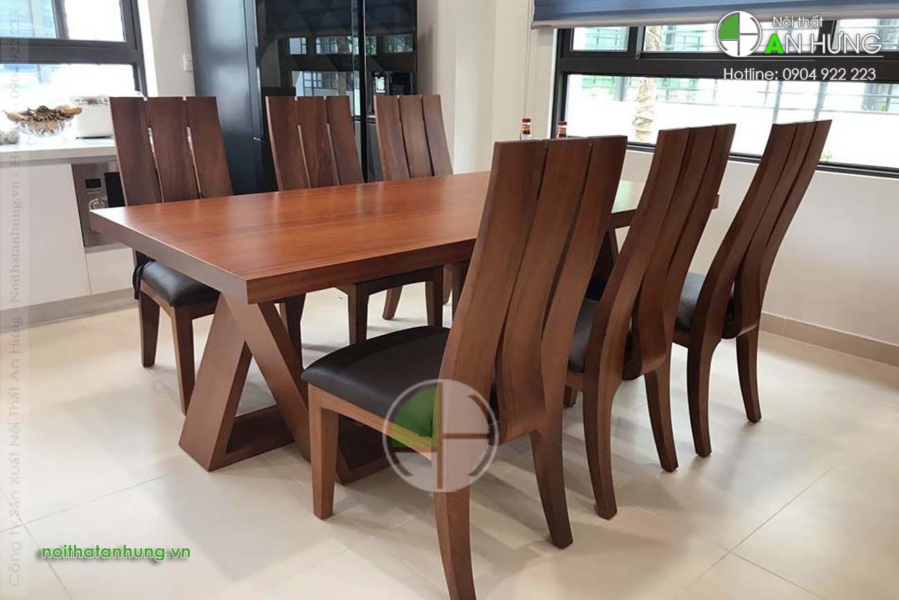 Thiết kế bàn ghế ăn gỗ óc chó Hà Nội của An Hưng