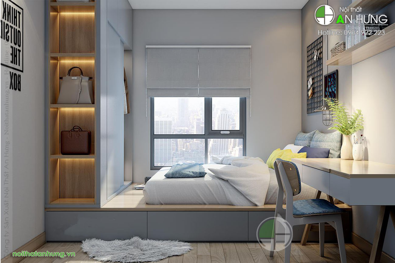 Thiết kế phòng ngủ chung cư nhỏ đẹp cho mọi thế hệ