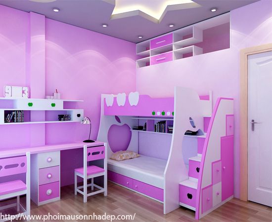 Phòng ngủ màu tím hợp với mọi lứa tuổi