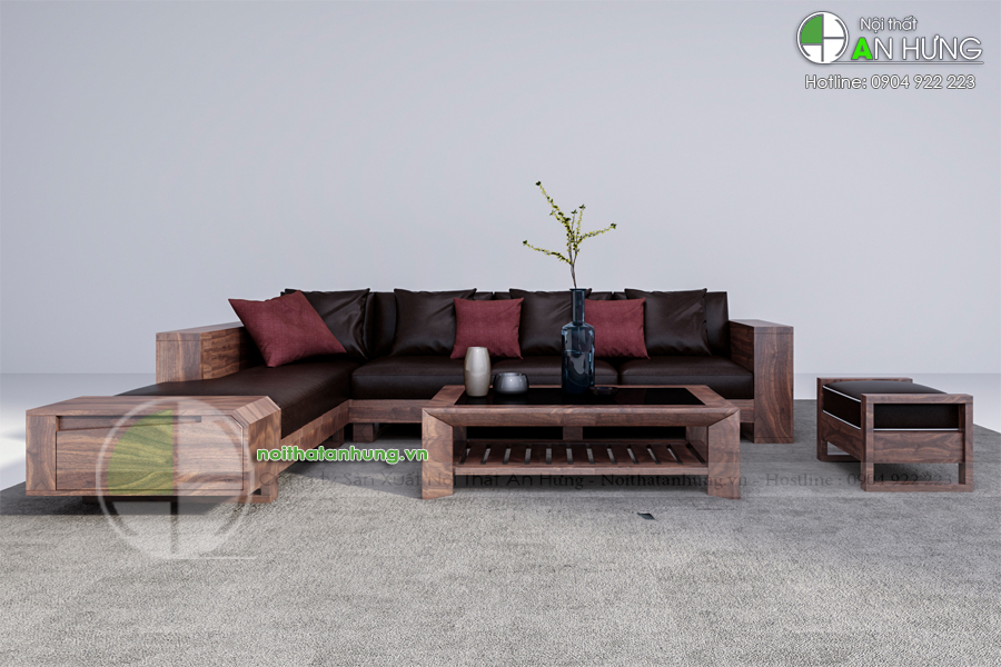 Sofa gỗ óc chó đẳng cấp cho phòng khách nhà bạn