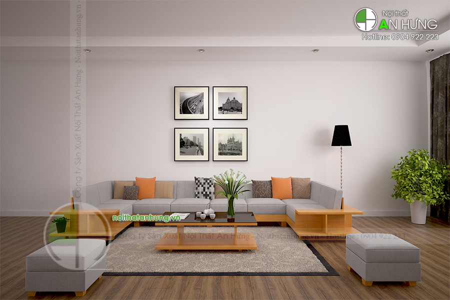 Sofa phòng khách rộng mang đến không gian ấm áp