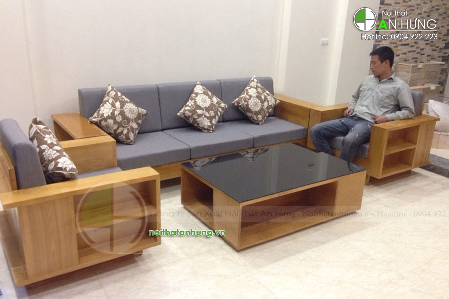 thiết kế sofa gỗ phòng khách - Anh Thao - Thường Tín - Hà Nội