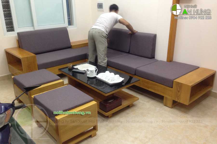 bàn ghế gỗ phòng khách tại Hải Phòng