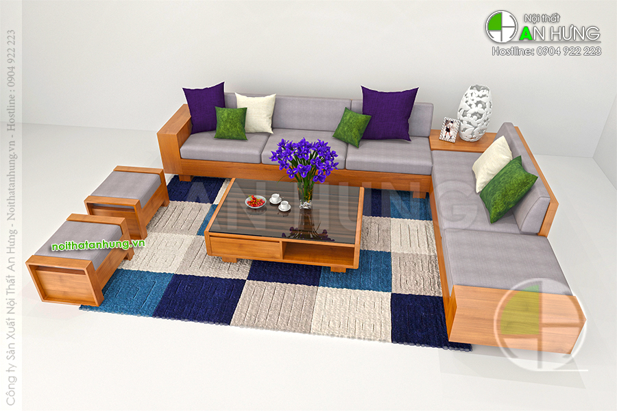 Sofa gỗ lót nệm
