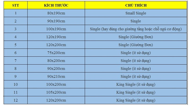 Giường đơn hiện nay đang được thiết kế với kích thước đa dạng giúp người sử dụng dễ dàng lựa chọn