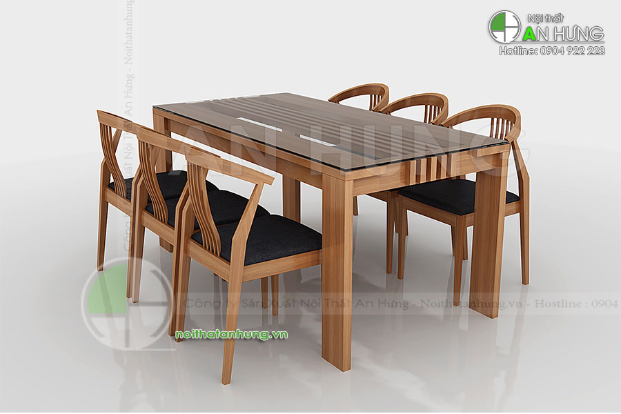 Mẫu bàn ghế ăn bằng gỗ - BGA13
