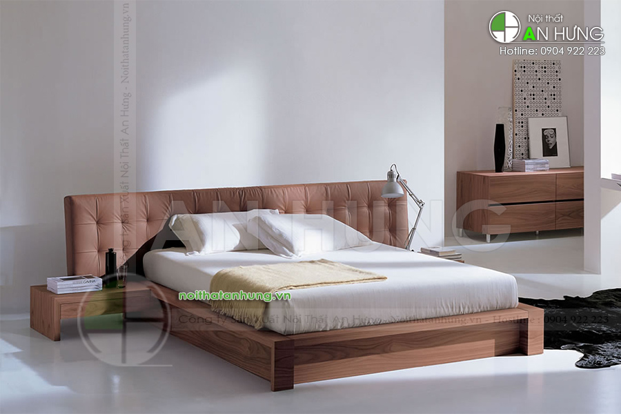 Mẫu giường ngủ đẹp gỗ tự nhiên - GN33