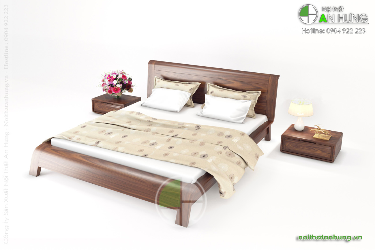 Giường ngủ gỗ tự nhiên đẹp - GN48