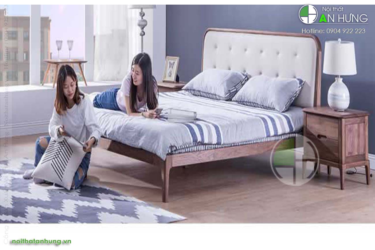 Giường ngủ gỗ tự nhiên đơn giản - GT71