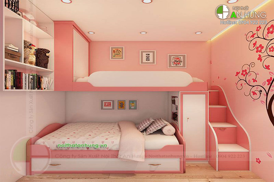 Giường tầng cho bé gái - GT06