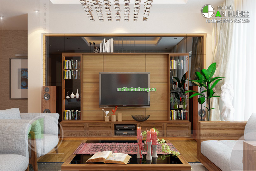 kệ tivi phòng khách bằng gỗ - KTV36