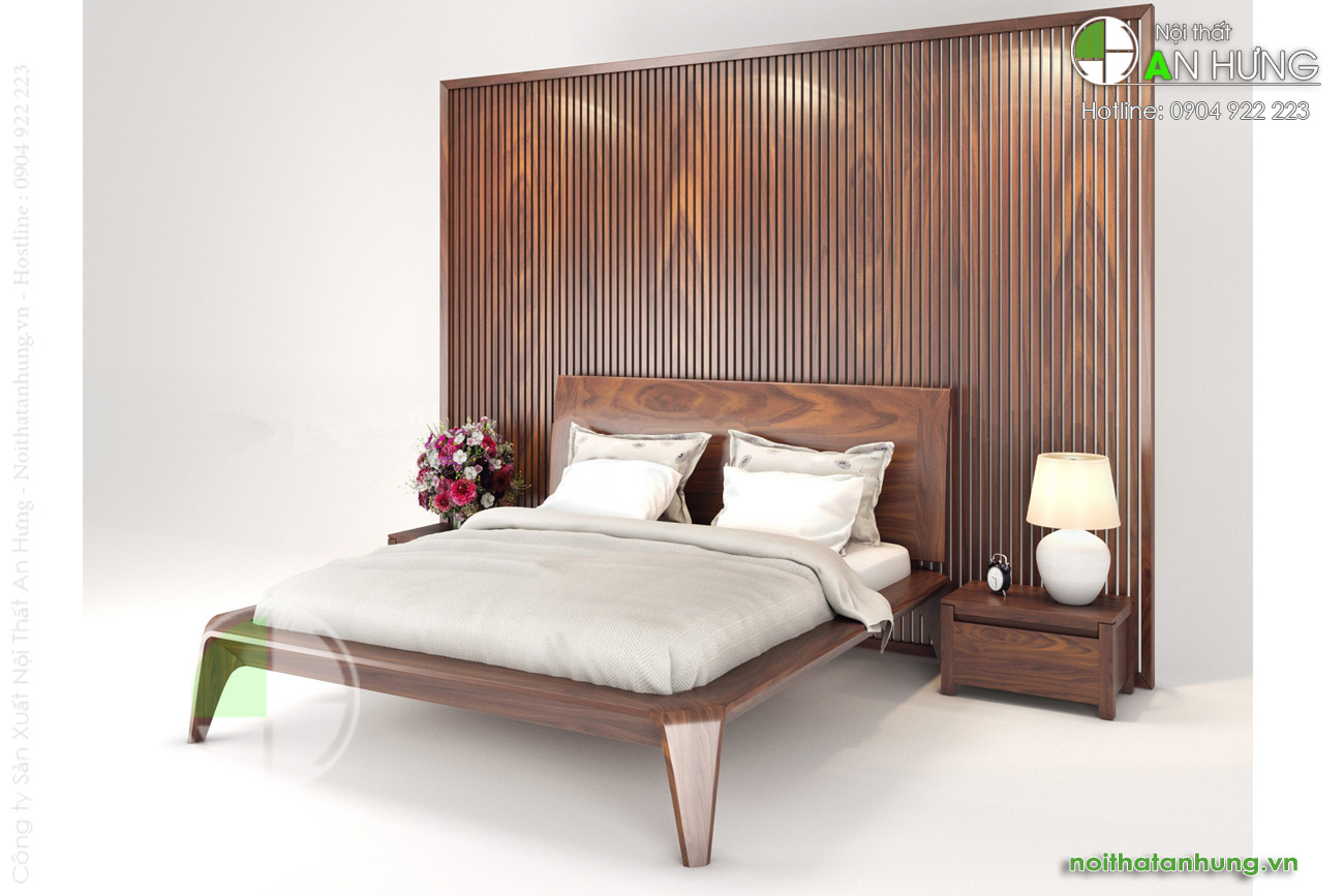 Thiết kế giường ngủ gỗ óc chó - FF03-1