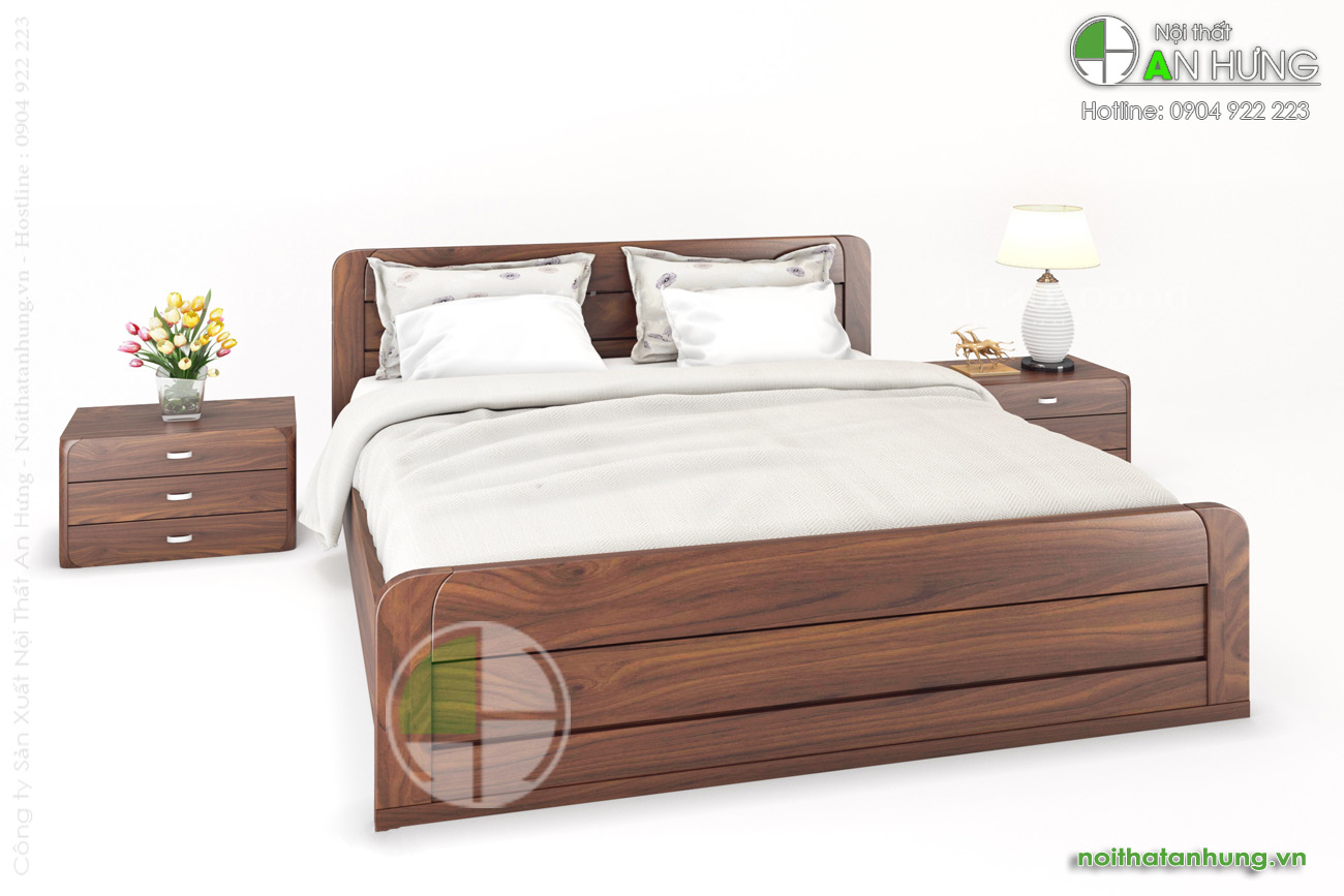 Mẫu giường ngủ gỗ óc chó cao cấp - FF21-2