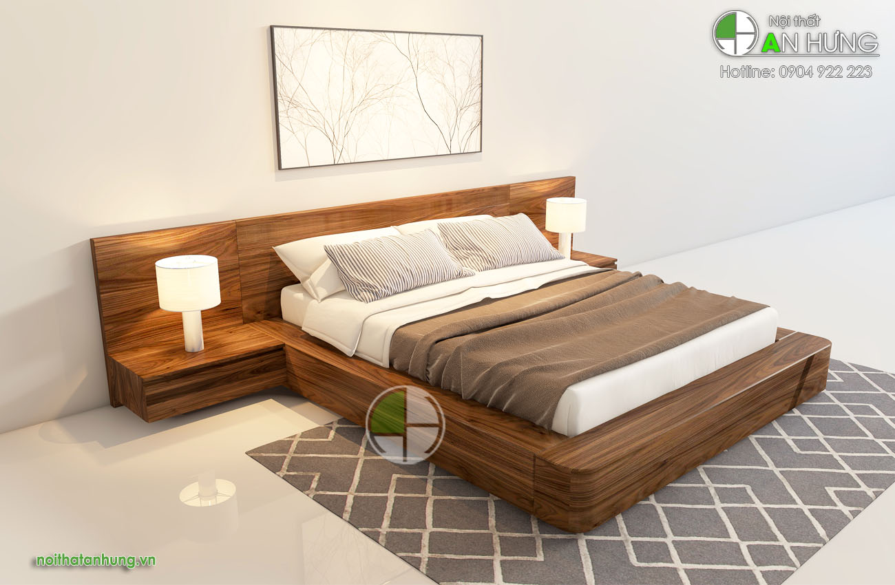 Giường ngủ gỗ óc chó hiện đại - FF26-3