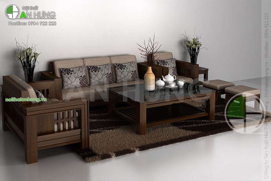 Bàn ghế sofa gỗ phòng khách - SFG16