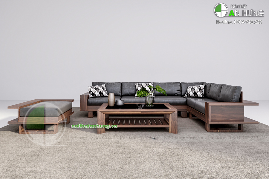 Mẫu sofa gỗ chữ L - SFG29