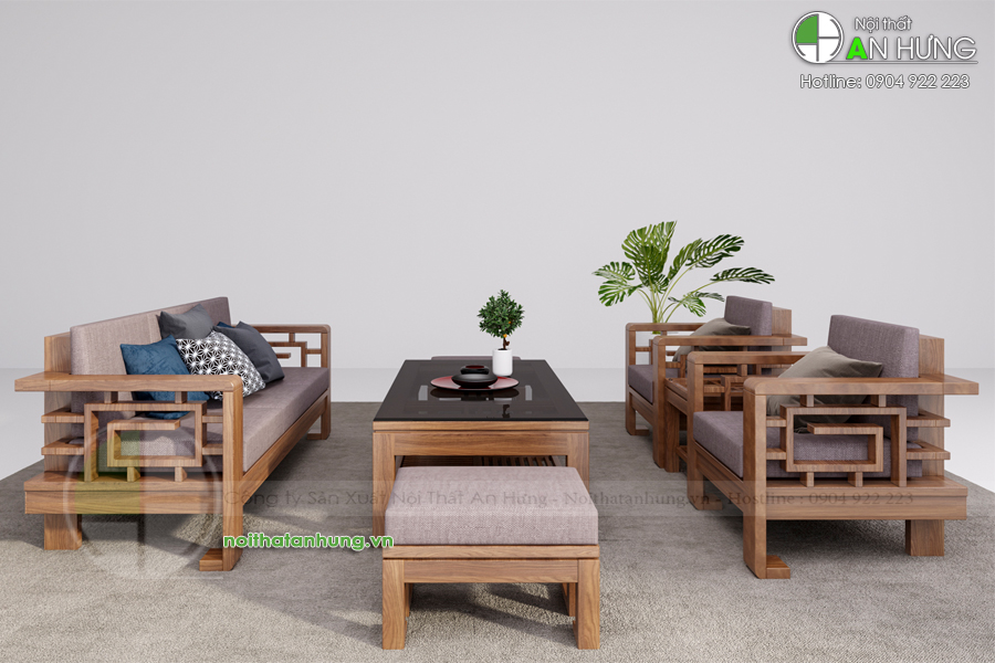 Sofa gỗ bàn ghế phòng khách đẹp - SFG-32