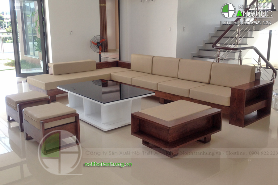 Bàn ghế sofa gỗ phòng khách hiện đại - SFG33