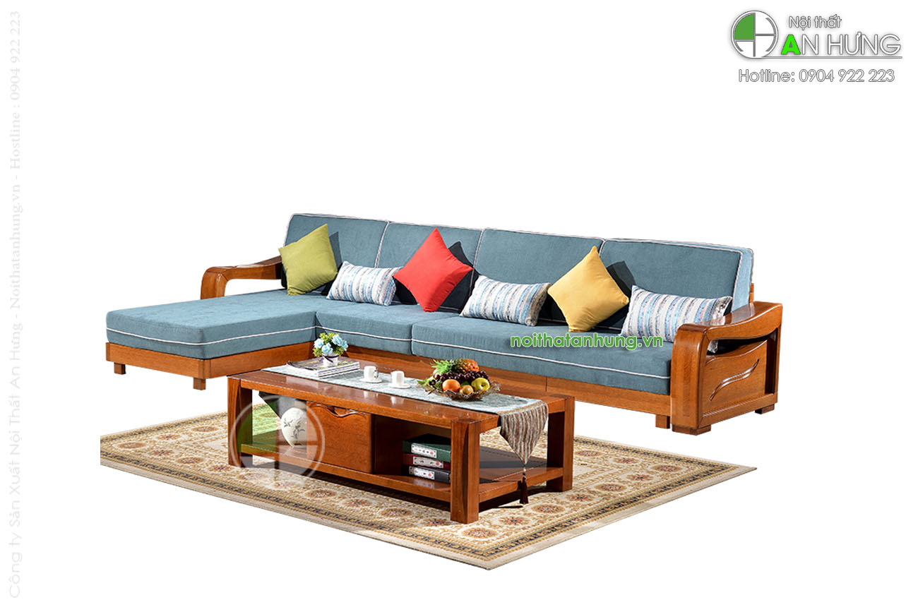 Mẫu bàn ghế sofa gỗ chữ L - SFG43