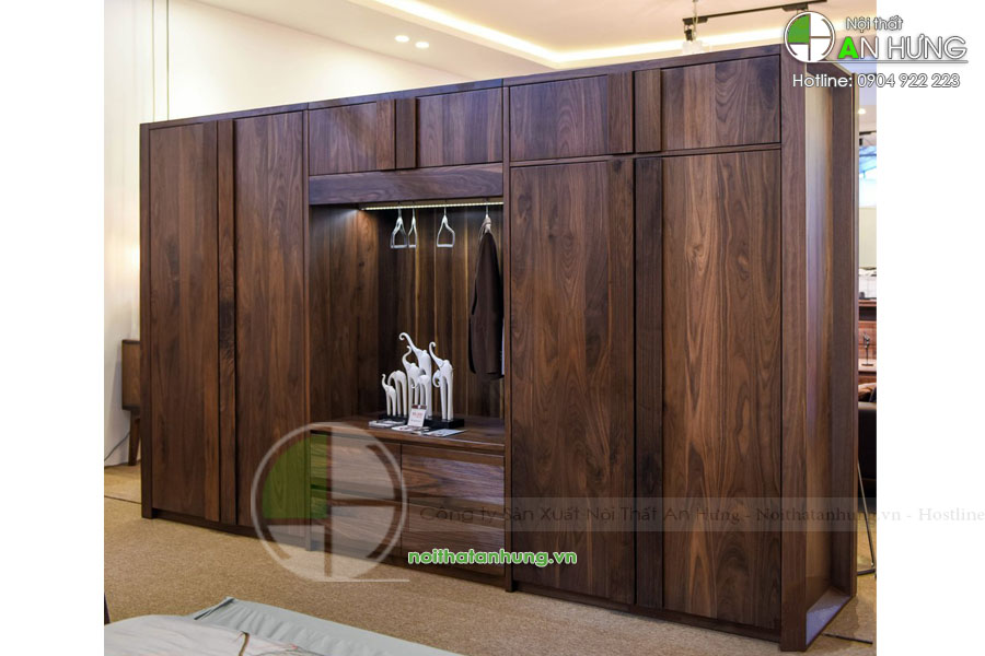 Hệ tủ quần áo gỗ tự nhiên cao cấp - TA45
