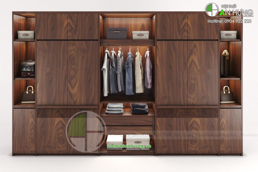 Tủ quần áo gỗ tự nhiên cao cấp - TA52