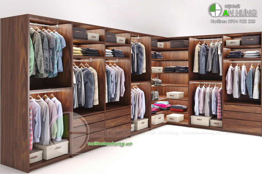 Hệ tủ quần áo cho phòng thay đồ đẹp - TA55