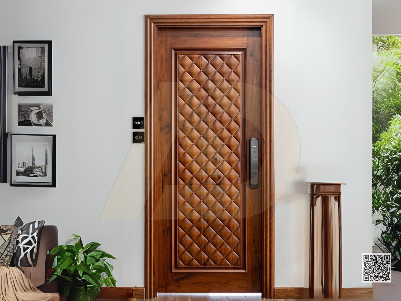 CỬA GỖ ÓC CHÓ HIỆN ĐẠI - OO02