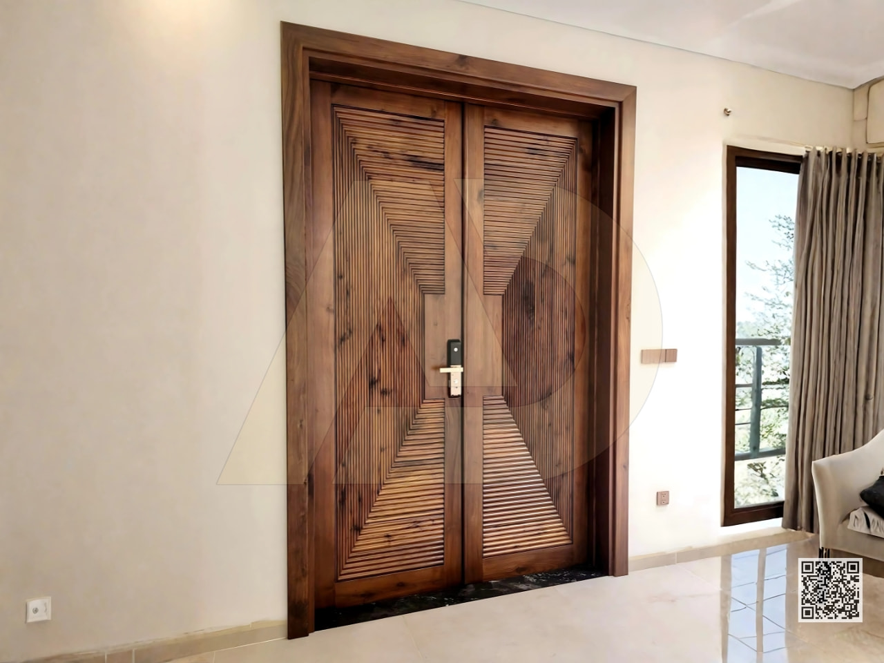 MẪU CỬA GỖ ÓC CHÓ ĐẸP - OO03